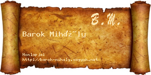 Barok Mihály névjegykártya