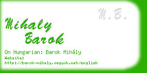 mihaly barok business card