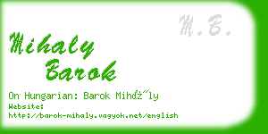 mihaly barok business card